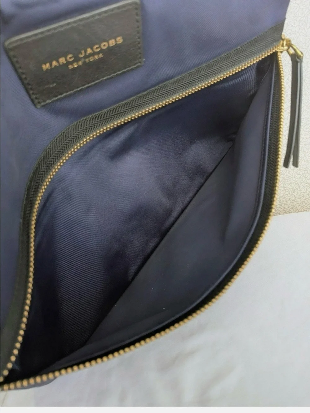 MARC JACOBS Nylon Laptop Sleeve Bag Pouch Navy Blue.